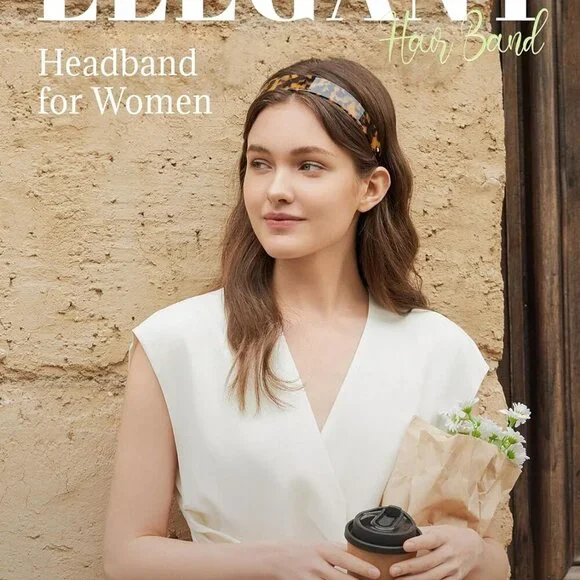 Wide Acetate Headband Women Tortoise No Slip Comfortable Hair Accessory - Picture 4 of 9